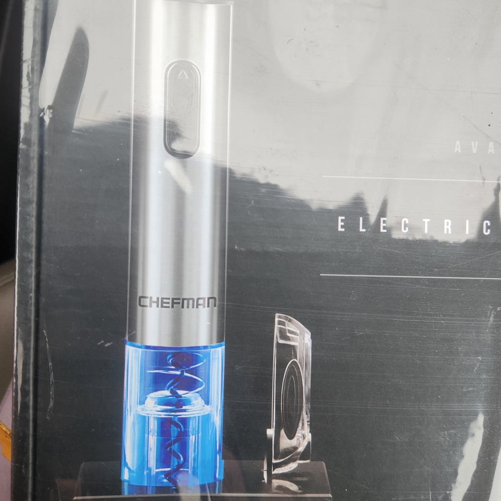 Chefman Electric Wine Opener - Silver and Blue